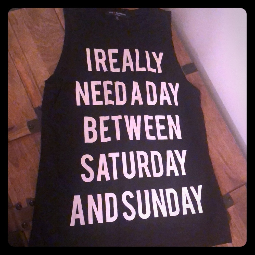 NWT ONE CLOTHING. Black Weekend Lounge Tee 🔕